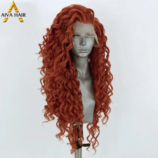 Kinky Curly Synthetic 13X4 Lace Front Wig Heat Resistant Pink Honey Blonde Synthetic Long Cosplay Wigs for Black Women Aiva 180%